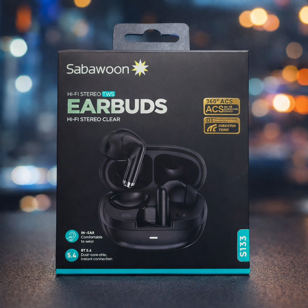 Sabawoon ST33 Wireless Earbuds Bluetooth 5.4 Hi-Fi Stereo TWS Earbuds