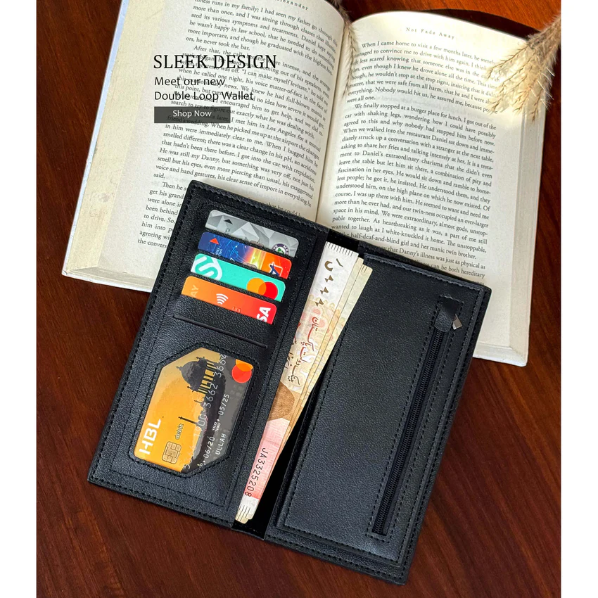 Rustic Finish Long Wallet with Vintage Texture Design | 12 Card Slots 2 Cash Compartments Zipper Pocket ID Window | Lightweight Elegant Everyday Use