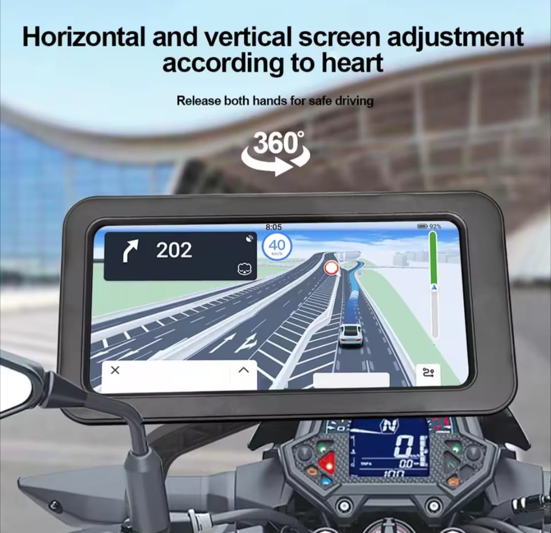 Waterproof Bike Phone Mount - 360° Rotatable Motorcycle & Bicycle Mobile Holder - Adjustable Touch Screen Handlebar Phone Support for All Bikes