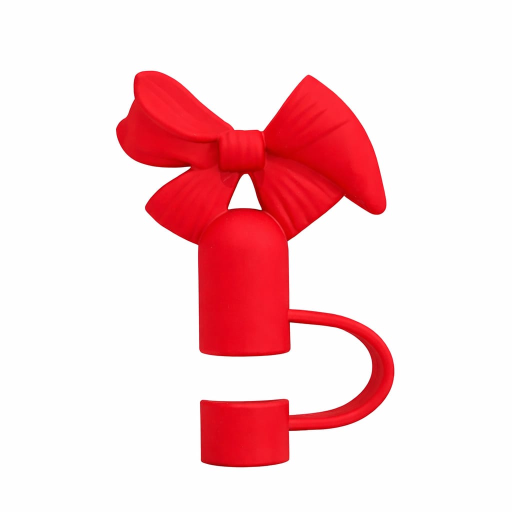 Silicone Bow Stopper Compatible with 40oz Tumbler | Reusable Spill-Resistant Straw Cover | Random Color view 3
