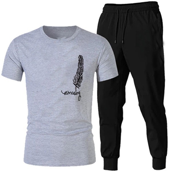 Black Trendy Markhor Printed Track Suit for Men & Boys | Soft & Comfortable Summer Wear | Lightweight Breathable Fabric