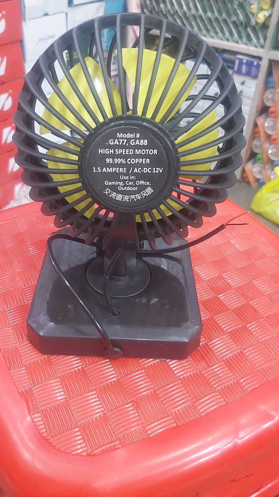 TECNO Plus GA-88 Portable AC/DC Table Fan – 12V Car & 220V Home Fan | Adjustable Mini Desk Fan for Office, Travel & Load Shedding | 8x6 Inches thumbnail 5