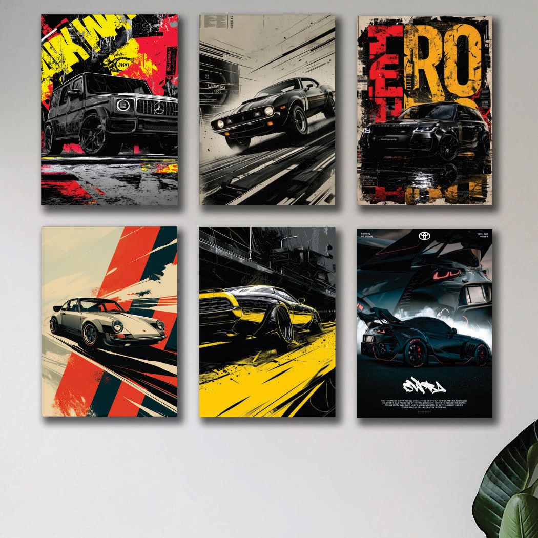 Set of 6 Premium Wall Art Photo Tiles – Modern Home Decor Sets buy online in Pakistan