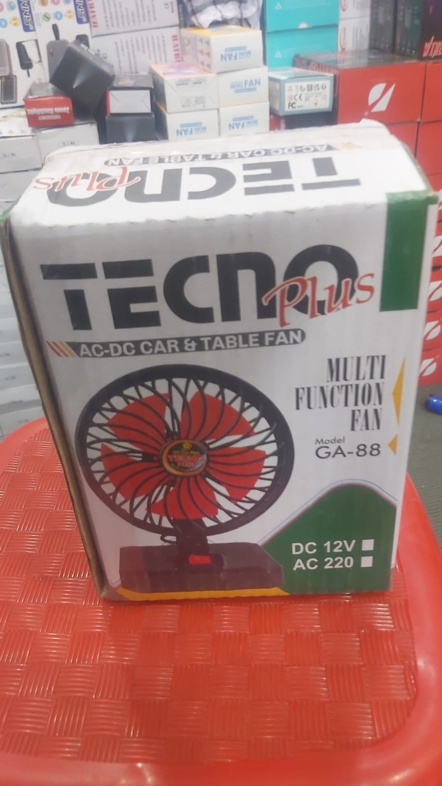 TECNO Plus GA-88 Portable AC/DC Table Fan – 12V Car & 220V Home Fan | Adjustable Mini Desk Fan for Office, Travel & Load Shedding | 8x6 Inches thumbnail 4