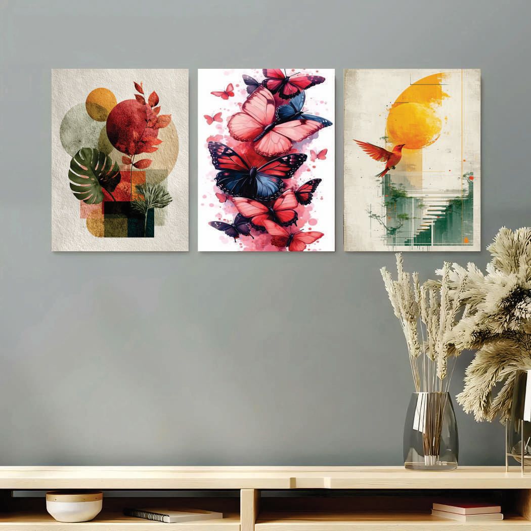 Set of 3 Premium Wall Art Photo Tiles – Modern Home Decor Sets buy online in Pakistan