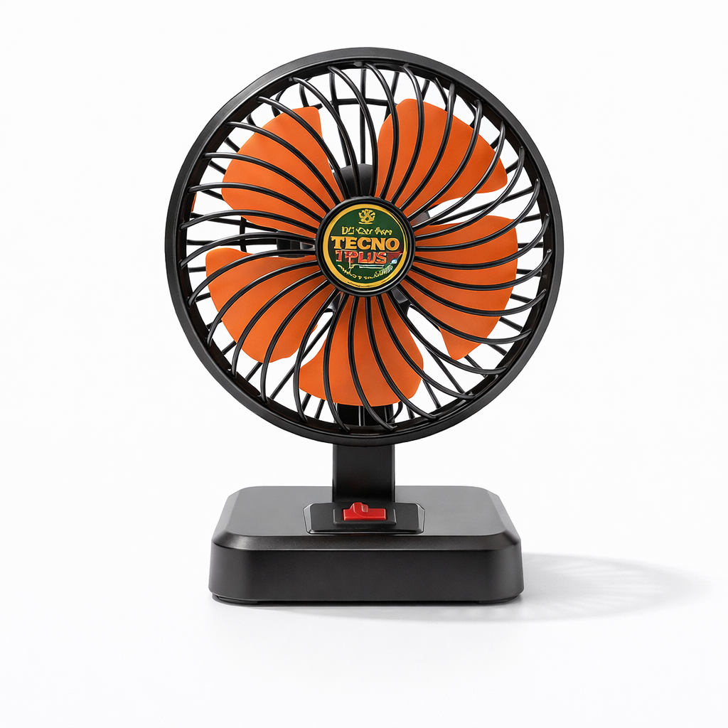 TECNO Plus GA-88 Portable AC/DC Table Fan – 12V Car & 220V Home Fan | Adjustable Mini Desk Fan for Office, Travel & Load Shedding | 8x6 Inches thumbnail 2
