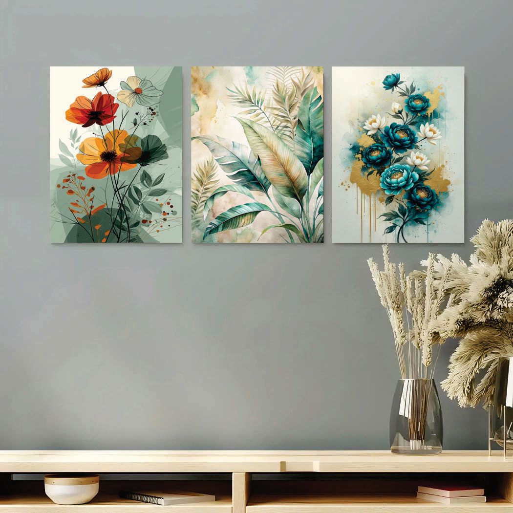 Set of 3 Premium Wall Art Photo Tiles – Modern Home Decor Sets buy online in Pakistan