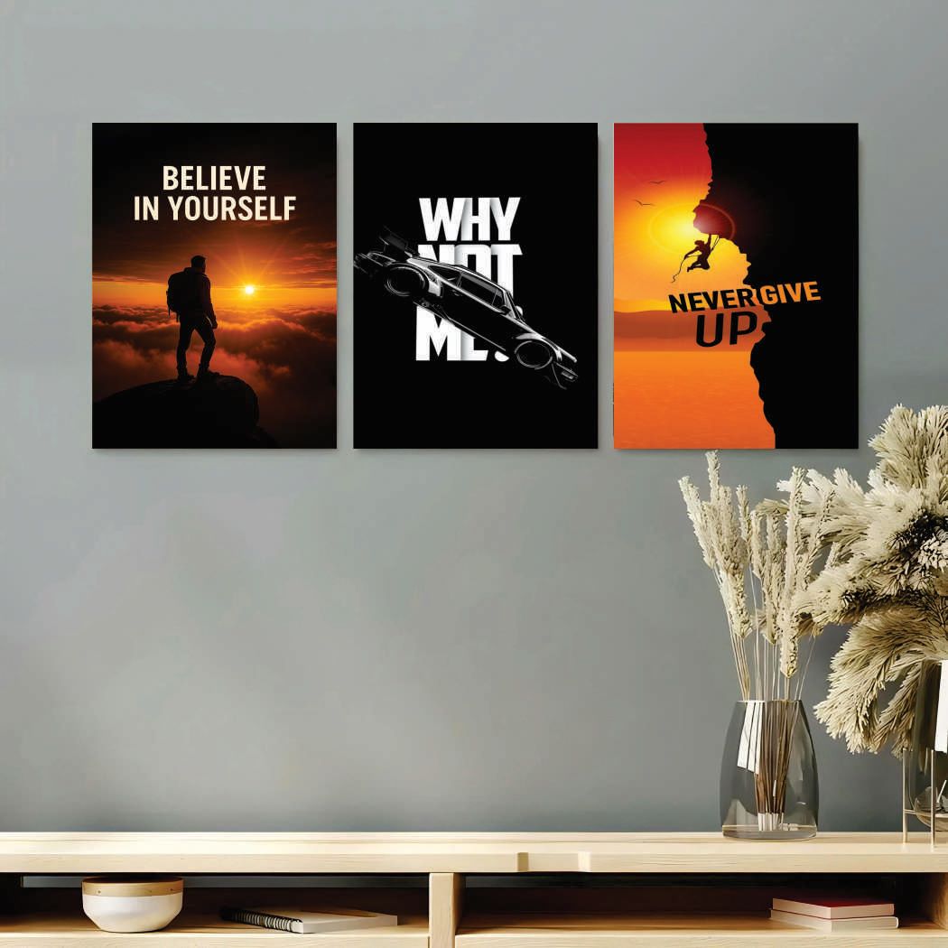 Set of 3 Premium Wall Art Photo Tiles – Modern Home Decor Sets buy online in Pakistan