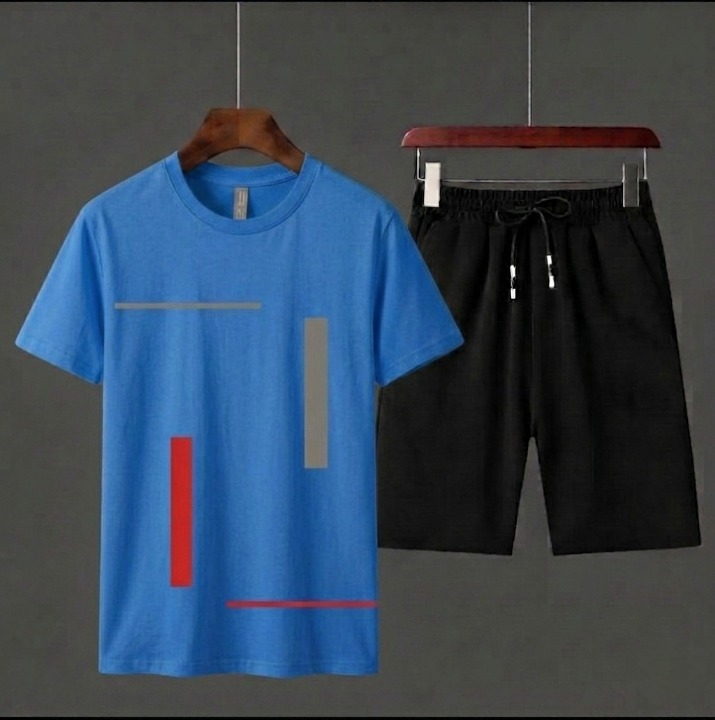 Pack of 2 Tracksuit 1 PCs shirt & 1 PCs short HY Boutique Men's Summer shirt & Shorts Tracksuit Set – Lightweight & Comf...