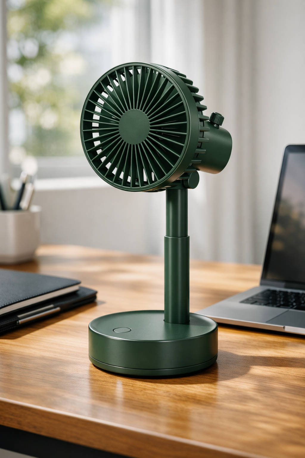 Rotatable Telescopic Portable Fan – Cell Operated, Adjustable Cooling Companion