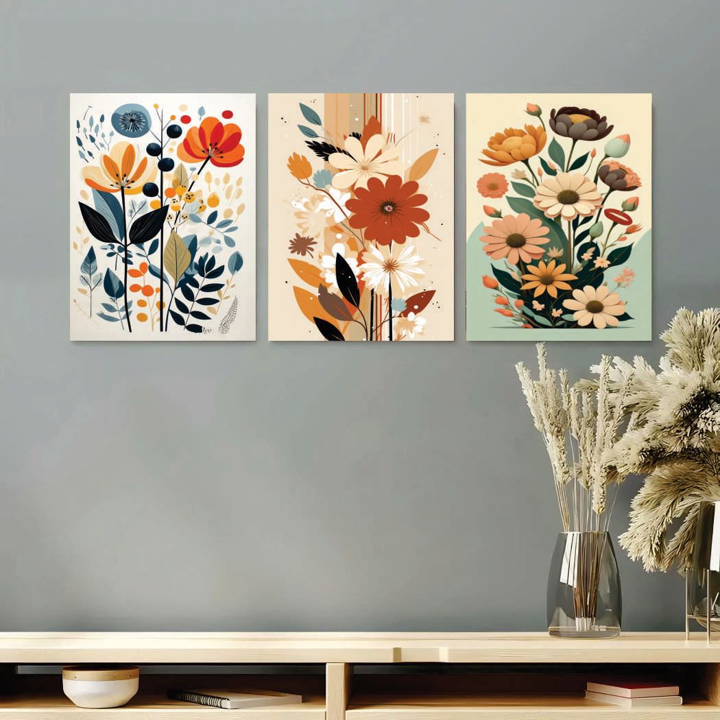Set of 3 Premium Wall Art Photo Tiles – Modern Home Decor Sets  8x11 buy online in Pakistan