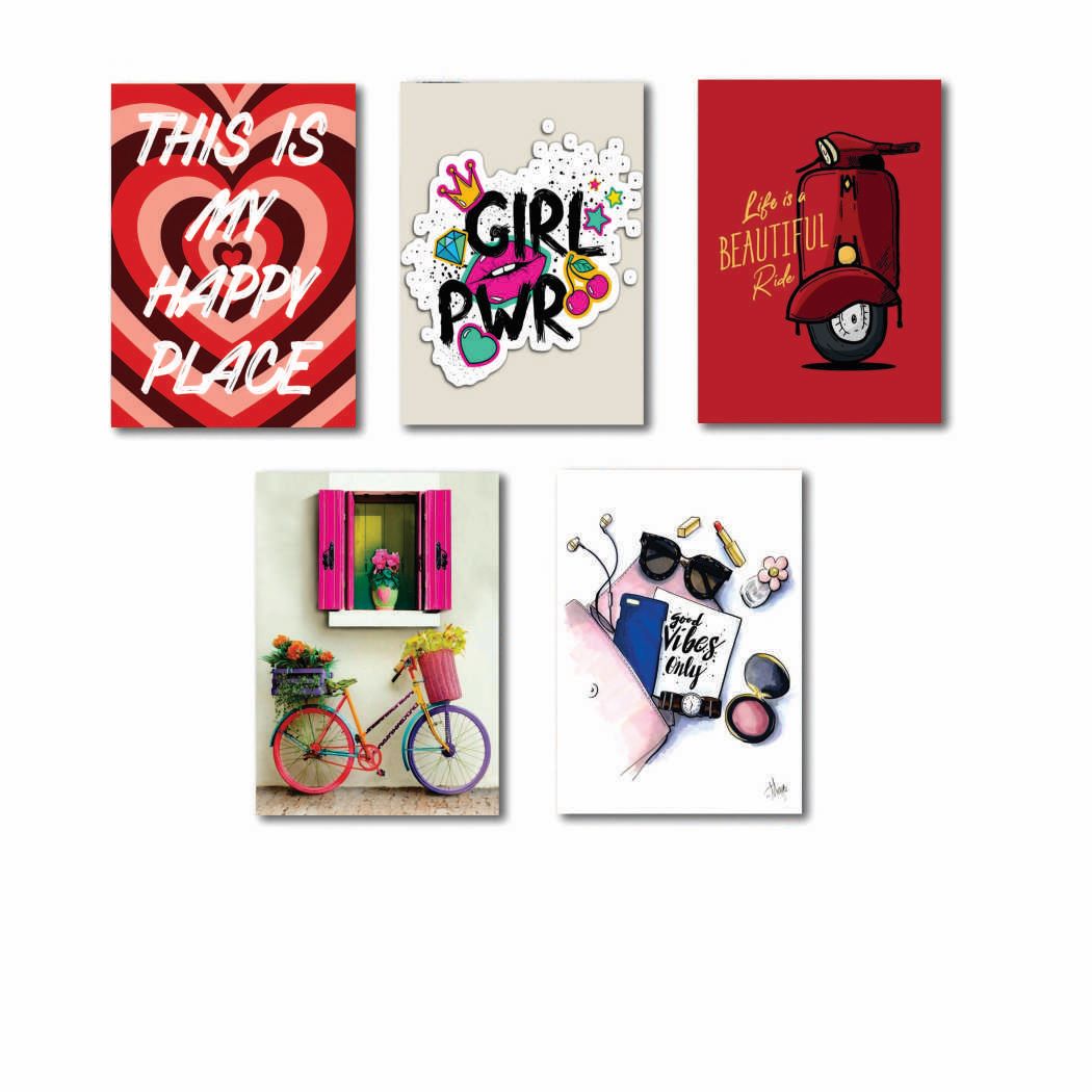 Set of 5 Premium Wall Art Photo Tiles – Modern Home Decor Sets  8x11 buy online in Pakistan