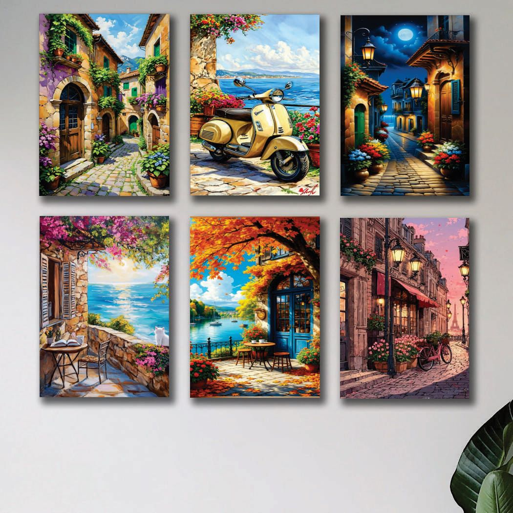 Set of 6 Premium Wall Art Photo Tiles – Modern Home Decor Sets 8x11 buy online in Pakistan