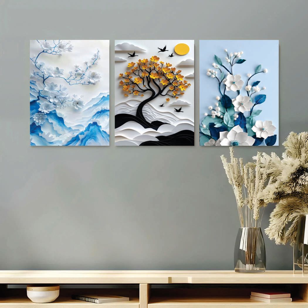 Set of 3 Premium Wall Art Photo Tiles – Modern Home Decor Sets 8 X 11 buy online in Pakistan