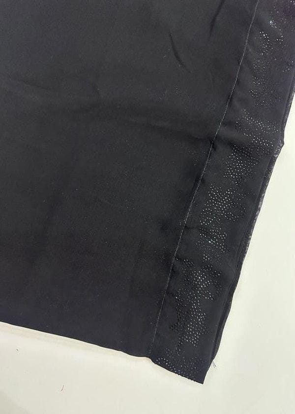 Premium Black Chiffon Dupatta with One Side Stone Work – Elegant Formal Wear for Women – Soft & Lightweight Fabric buy online in Pakistan