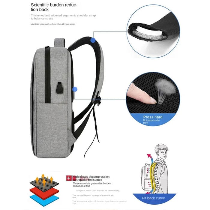 New Stylish Best Quality Laptop Bag With USB Charging Port OIWAS BP078 Expandable Large Capacity Canvas Backpack - Buy Online in Pakistan at Zenbu Store (Image 6)