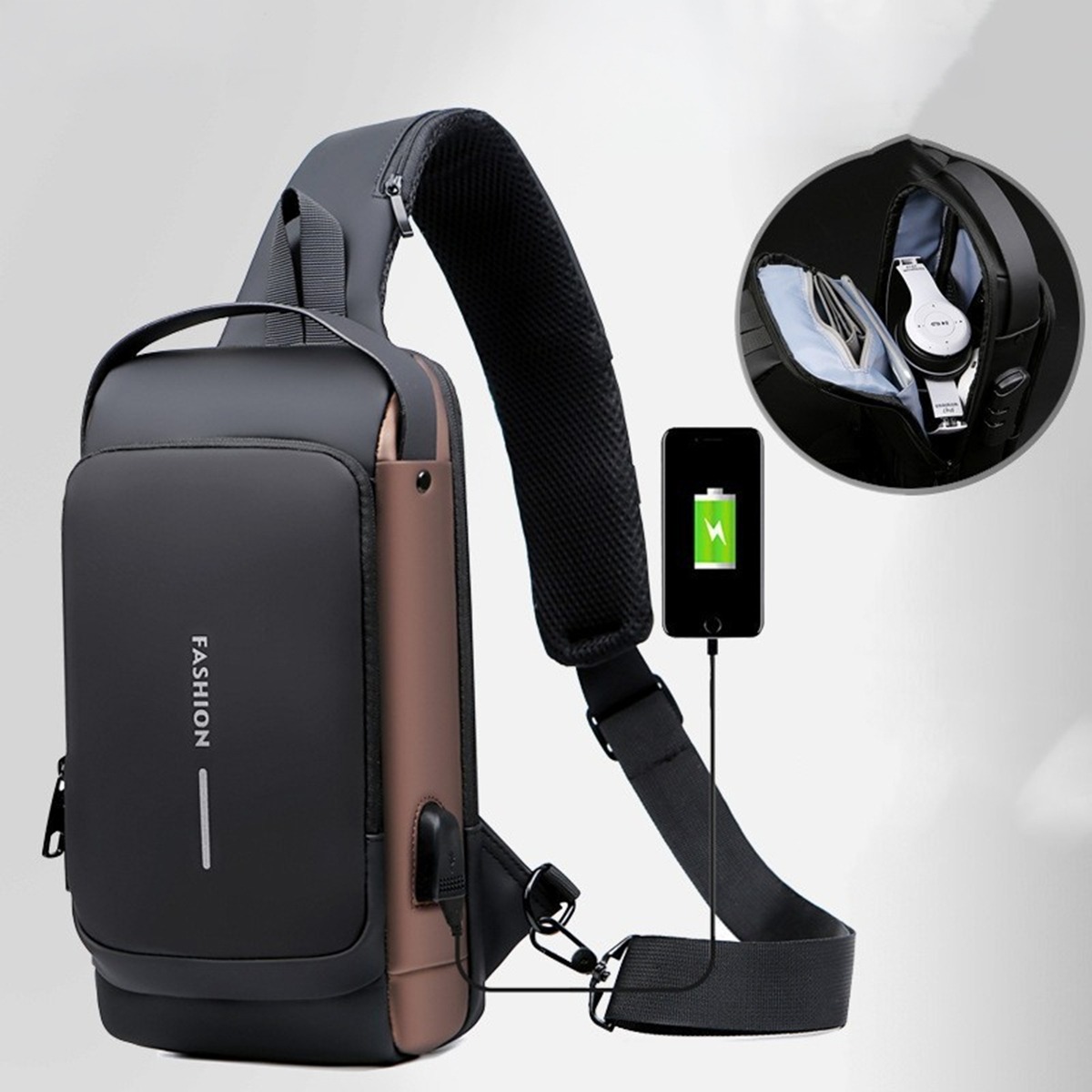 Anti-Theft Cross Body Bag With Password Lock Smooth Zippers And High-Capacity Storage For Secure Travel And Convenient Daily Use (Random Color) thumbnail 5