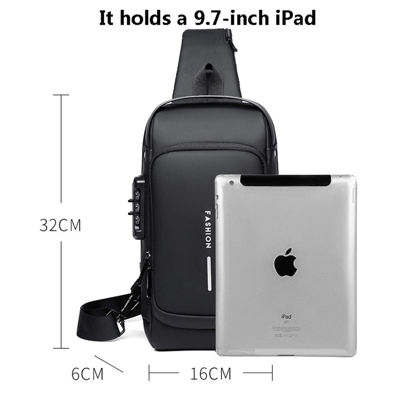 Anti-Theft Cross Body Bag With Password Lock Smooth Zippers And High-Capacity Storage For Secure Travel And Convenient Daily Use (Random Color) thumbnail 4