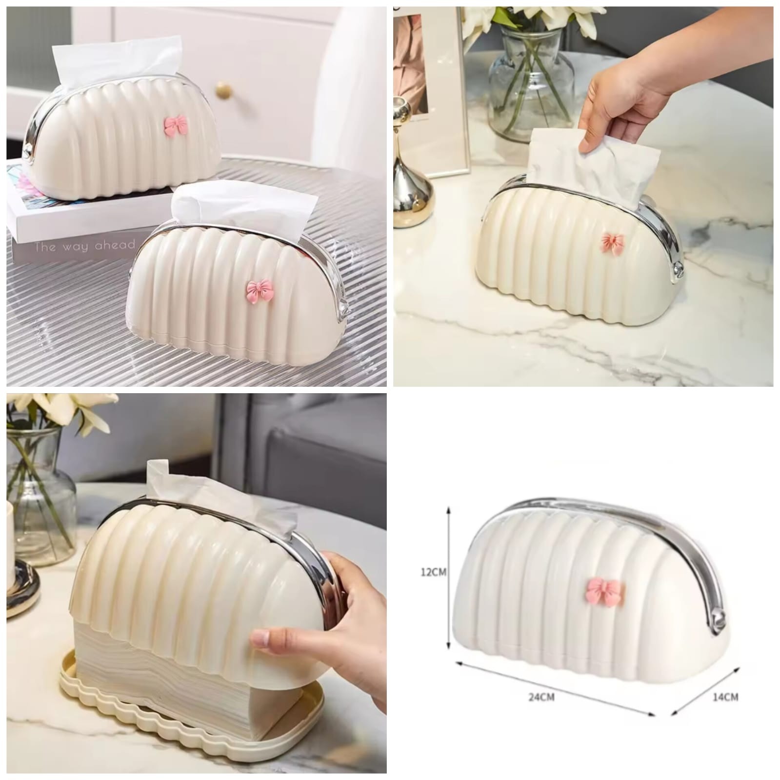 Decorative Shell Tissue Box Case Elegant And Modern Napkin Holder Stylish Daily Use Home And Office Accessory buy online in Pakistan