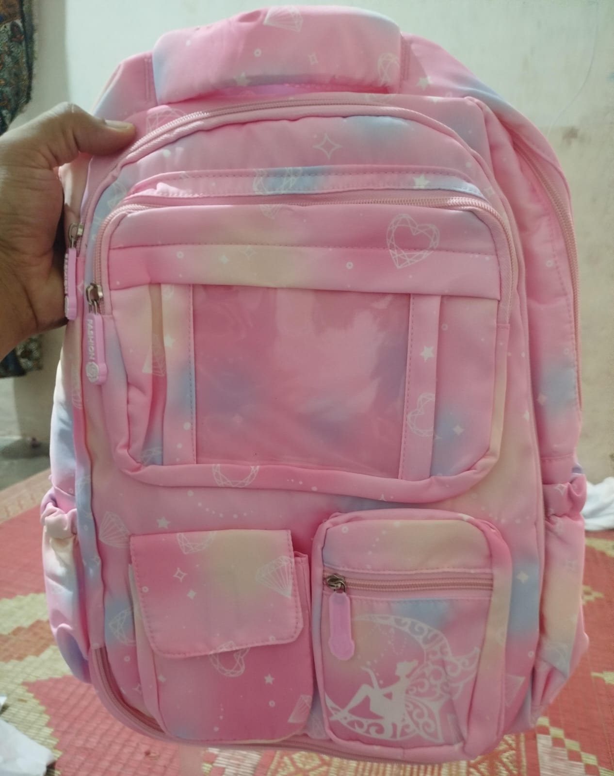 Princess Dream Rainbow School Backpack – Large Capacity Ergonomic Pastel Book Bag for Girls (44×31×13 cm) 8
