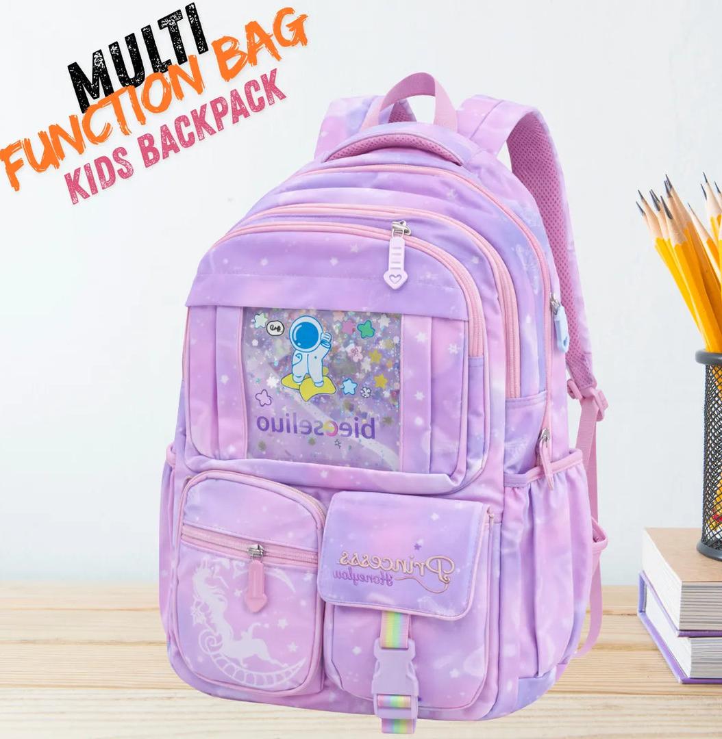 Princess Dream Rainbow School Backpack – Large Capacity Ergonomic Pastel Book Bag for Girls (44×31×13 cm) 7