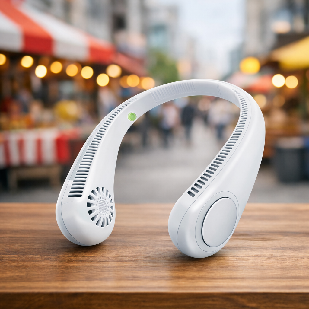 STREET VENDOR Premium Silicone Variant Bladeless Neck Fan – Ultra-Soft Wearable Personal Air Cooler & Purifier buy online in Pakistan
