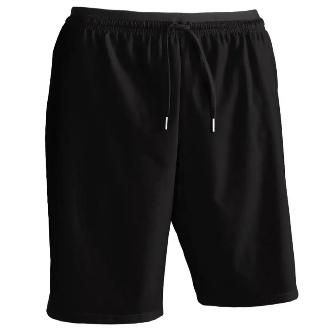 Men Cotton Shorts Solid Black Drawstring Casual Shorts Comfortable Everyday Wear