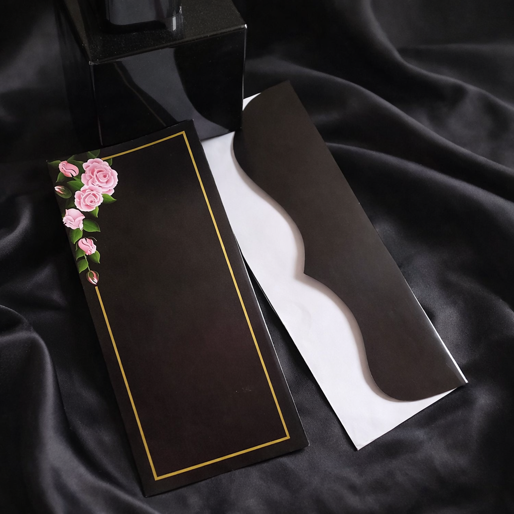 Premium Black Eidi Envelopes for Weddings & Engagements (15 Pieces) – Elegant Floral Card Cash Pack