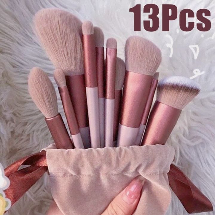 13 Piece Makeup Brush Set With Matching Storage Pouch Professional Soft Bristles For Blending Contouring And Daily Use | Random Color buy online in Pakistan