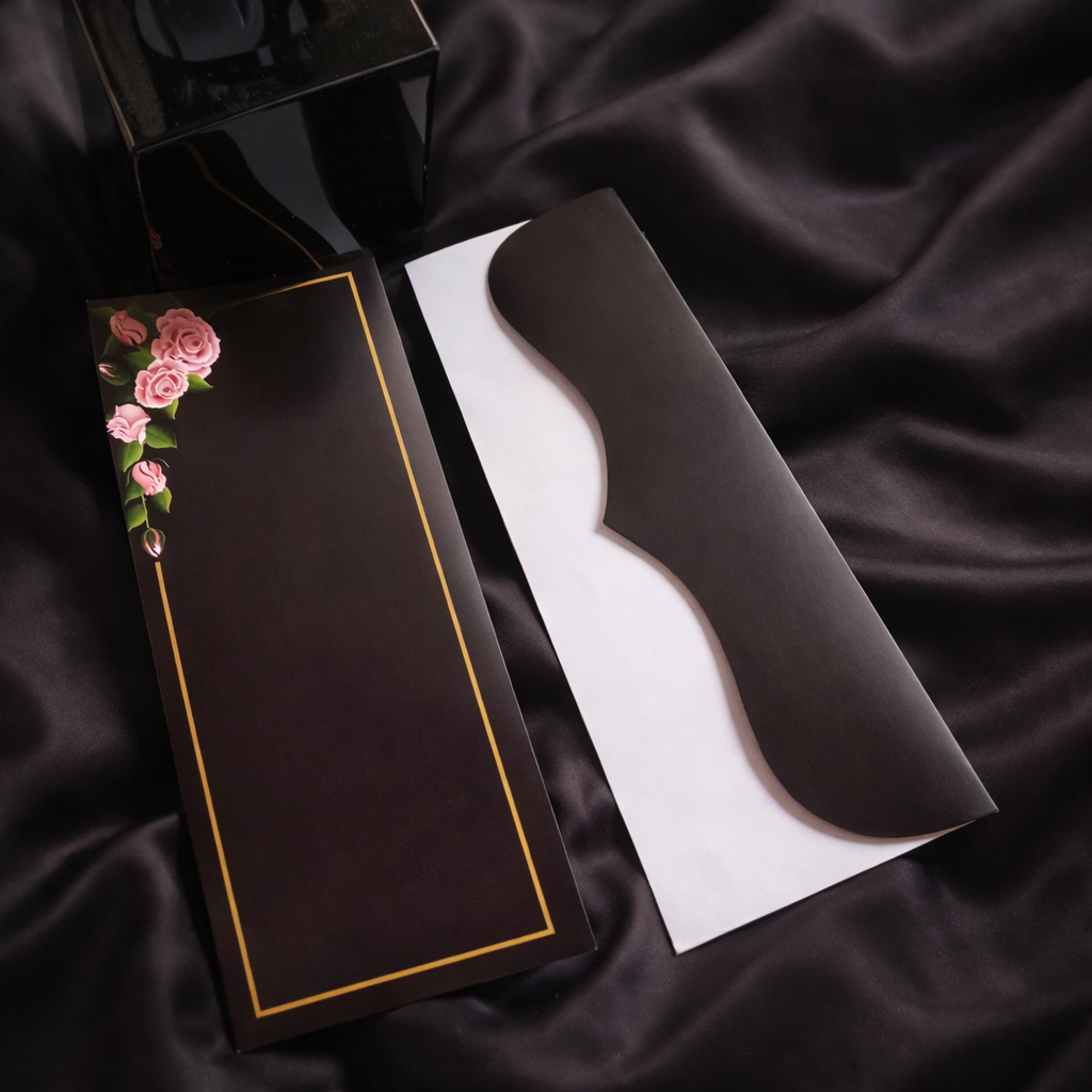 Premium Black Eidi Envelopes for Weddings & Engagements (15 Pieces) – Elegant Floral Card Cash Pack view 2
