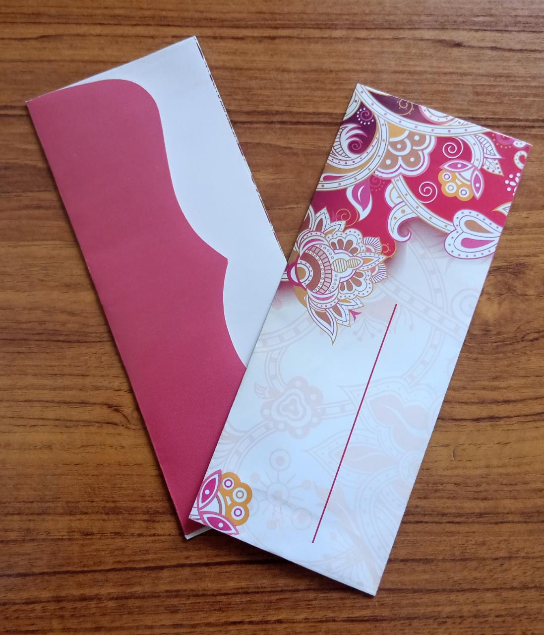 Premium Dark Pink Floral Mandala Eidi Envelopes for Weddings & Engagements (15 Pieces) – Elegant Card Cash Pack view 2