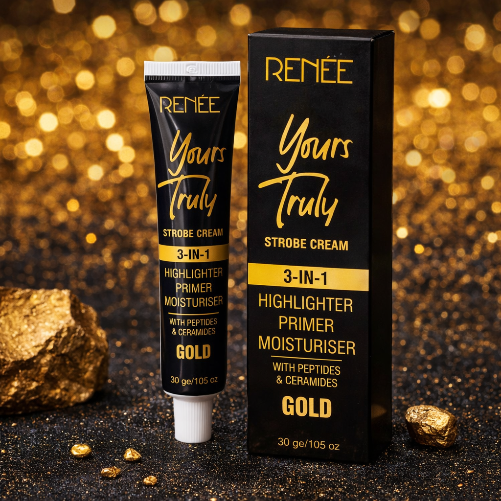 RENÉE Yours Truly 3-in-1 Gold Strobe Cream – Infused with Peptides & Ceramides for Face Highlighter, Primer & Moisturiser, 30g buy online in Pakistan