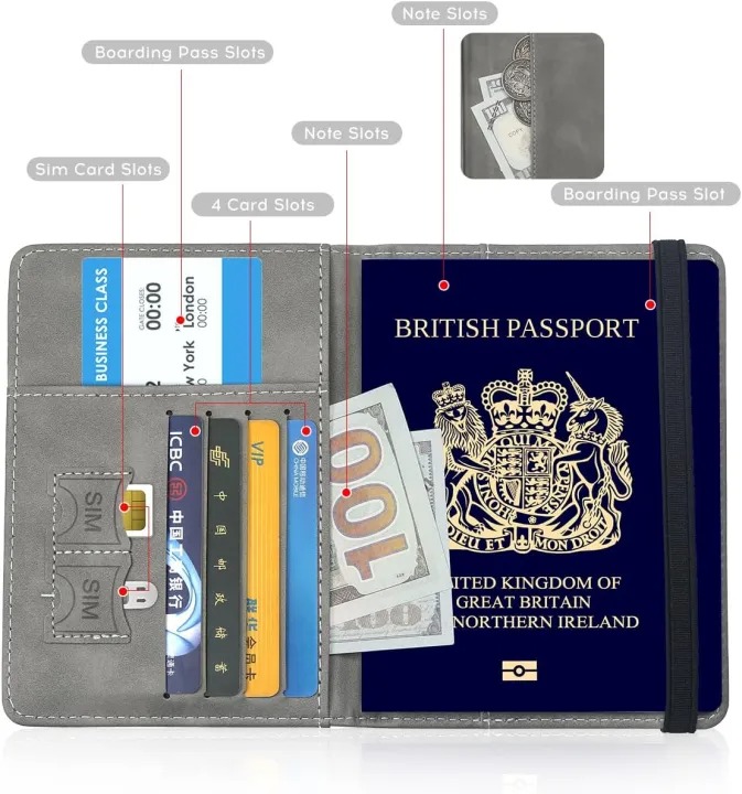 Premium Passport Wallet & Travel Document Organizer | Passport Holder with Card Slots & Cash Pocket buy online in Pakistan