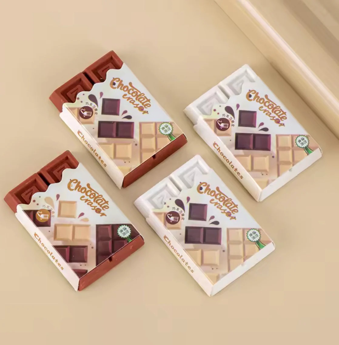 Chocolate Eraser Creative Cute Pencil Rubber Best For Gifts And Daily Stationery Use Size 3 Inch By 1.5 Inch | Random Color view 2