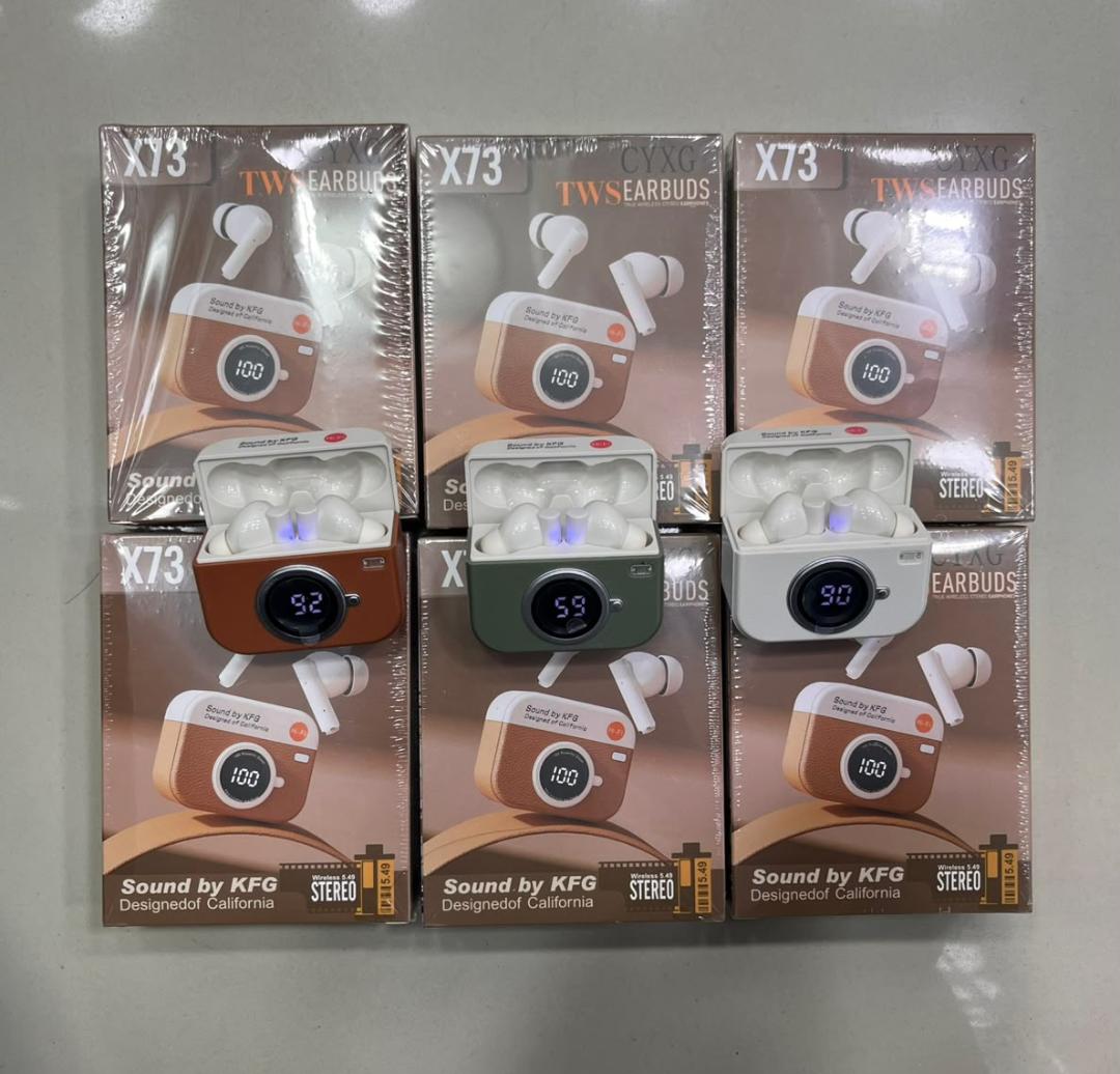X73 TWS Wireless Earbuds Game Box Edition – True Wireless Stereo Earphones with Retro Retro Console Styling and LED Digital Battery Percentage Display - Random Color view 5
