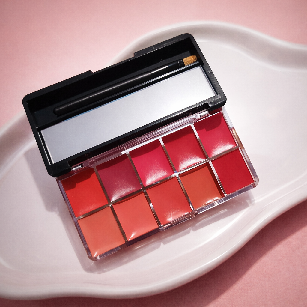 10 in 1 Lipstick & Blush Palette Creamy Matte Makeup Palette for Lips and Cheeks - Multi Color buy online in Pakistan