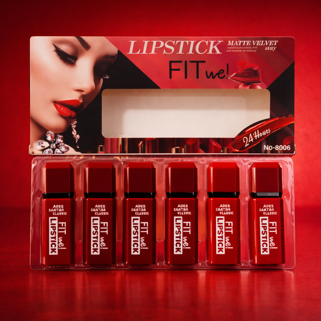 6 Pcs Matte Velvet Lipstick Set – Creamy Long Lasting Lip Color Collection | Shades of Red buy online in Pakistan