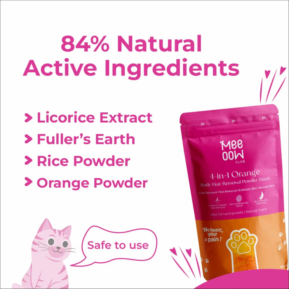 Meeoow Club 10 Minute Painless Body Wax Orange Hair Removal Powder for Women buy online in Pakistan