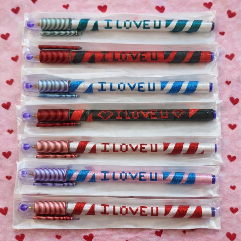 I Love You Handmade Thread Wrapped Pen – Romantic Gift Pen for Loved Ones (Random Color)
