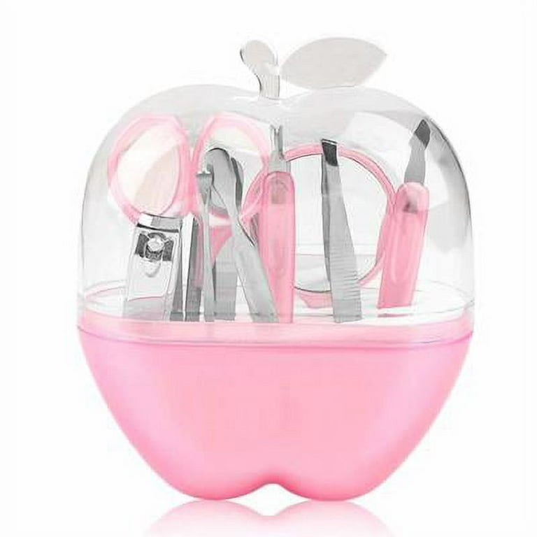 8 Pcs Apple Manicure Set ABS Plastic Mani Pedi Kit | Pink Colour buy online in Pakistan