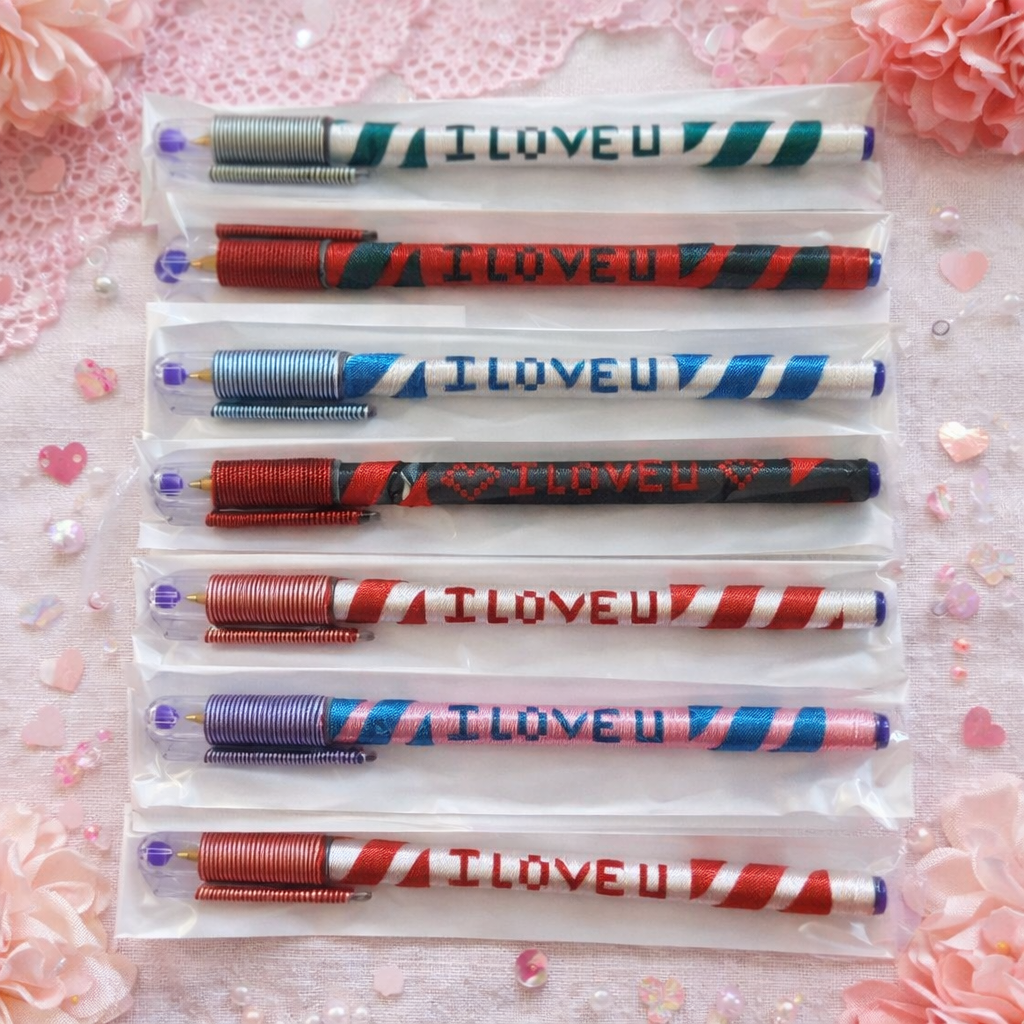 I Love You Handmade Thread Wrapped Pen – Romantic Gift Pen for Loved Ones (Random Color) view 2