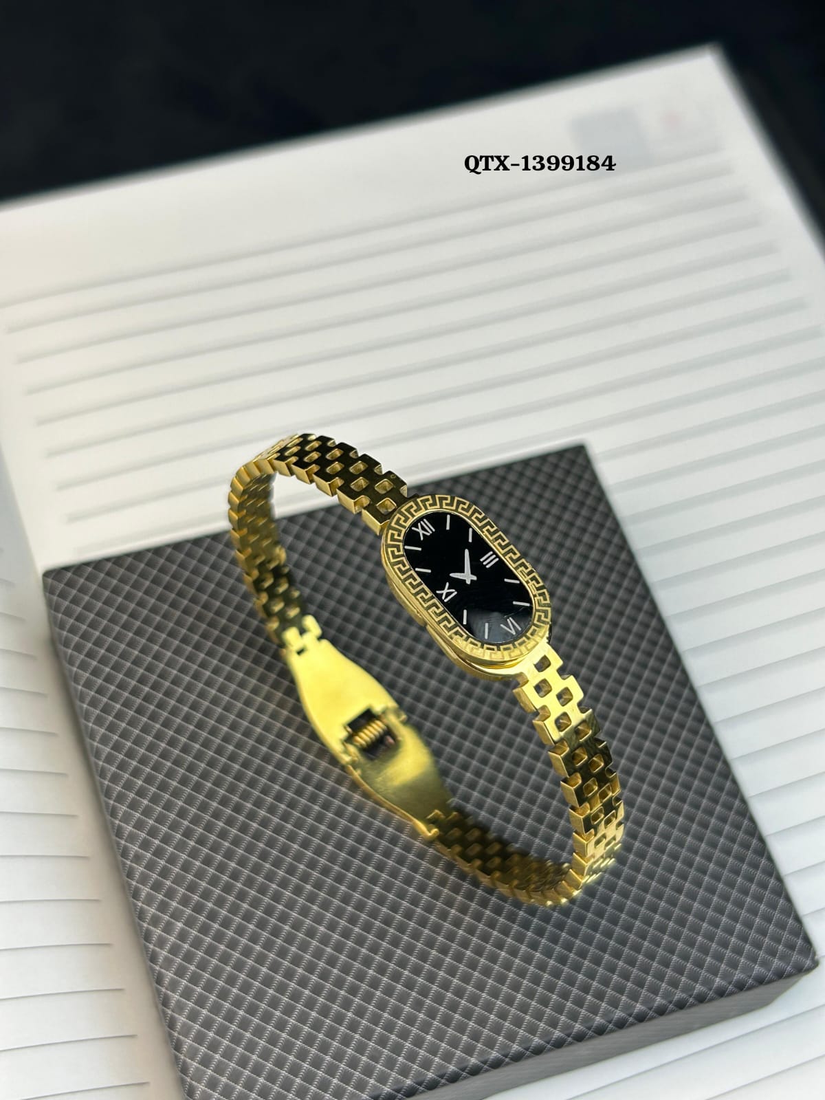Fake Watch Handcuff Bracelet for Women – Stylish Gold Wrist Watch - QTX-184 buy online in Pakistan