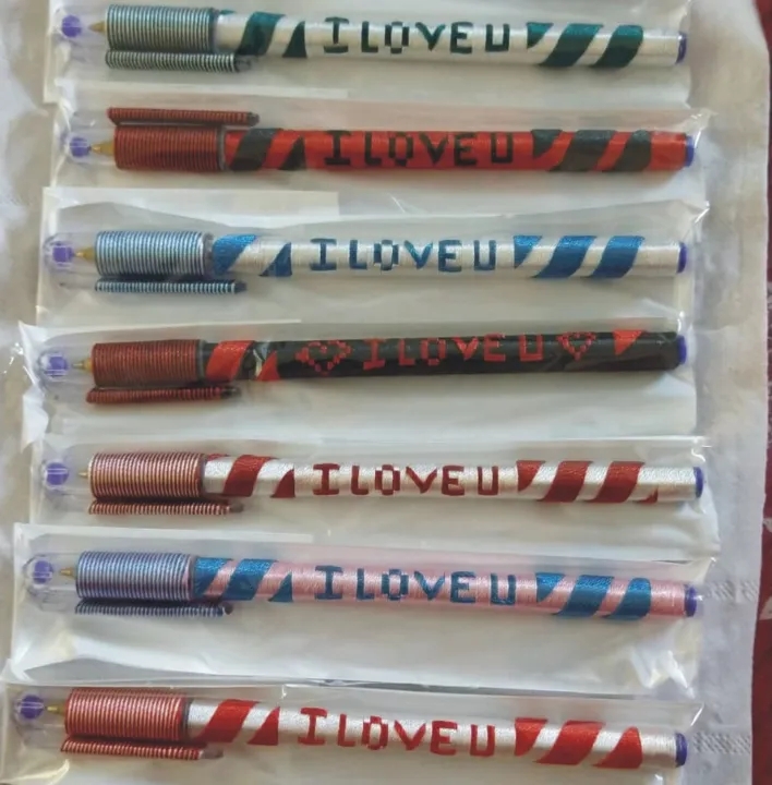 I Love You Handmade Thread Wrapped Pen – Romantic Gift Pen for Loved Ones (Random Color) view 3