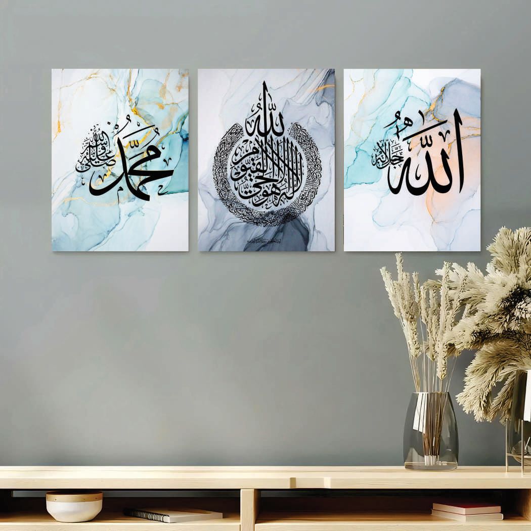 Set of 3 Premium Wall Art Photo Tiles – Modern Home Decor Sets 8x11 buy online in Pakistan