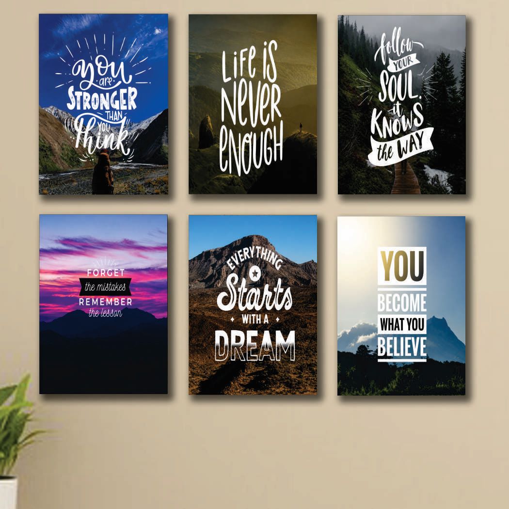 Set of 6 Premium Wall Art Photo Tiles – Modern Home Decor Sets 8x11 buy online in Pakistan