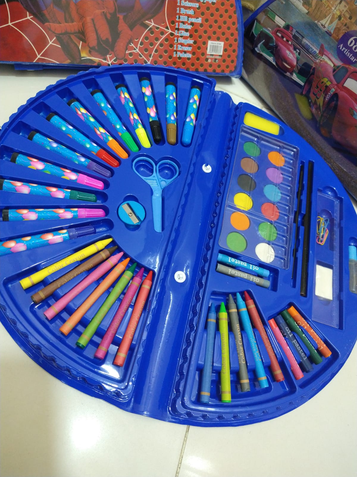 68 Pcs Colour Kit Painting Set Art Set For Kids With Crayons Water Colour Pens Oil Pastels And Art Accessories (Random Characters) thumbnail 5