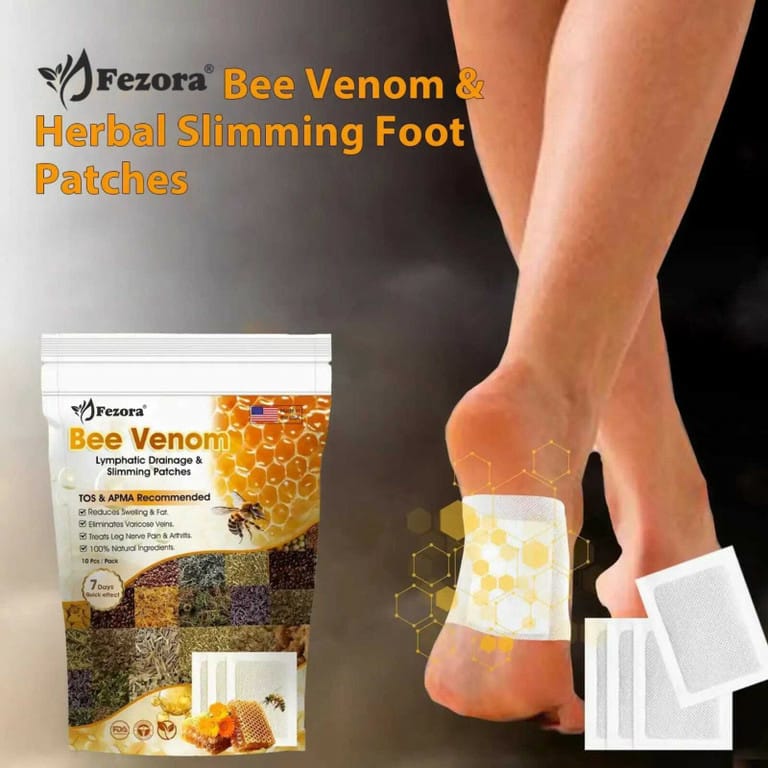 10 Pcs Bee Venom Detoxing Foot Patch - Natural Herbal Cleansing Adhesive Pads For Foot Care Wellness Relaxation And Revitalization Support thumbnail 2