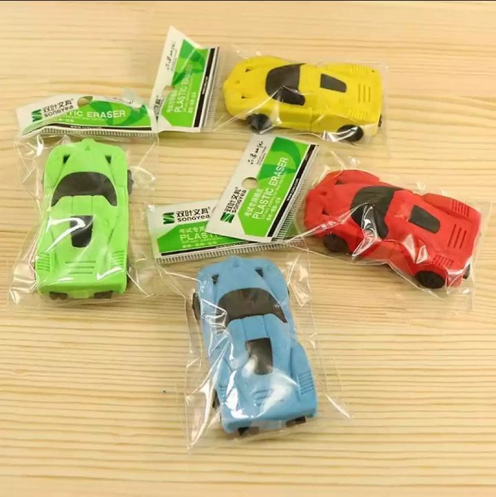 Creative Racing Car Pencil Eraser for Kids School Stationery Eraser - Random Color thumbnail 5