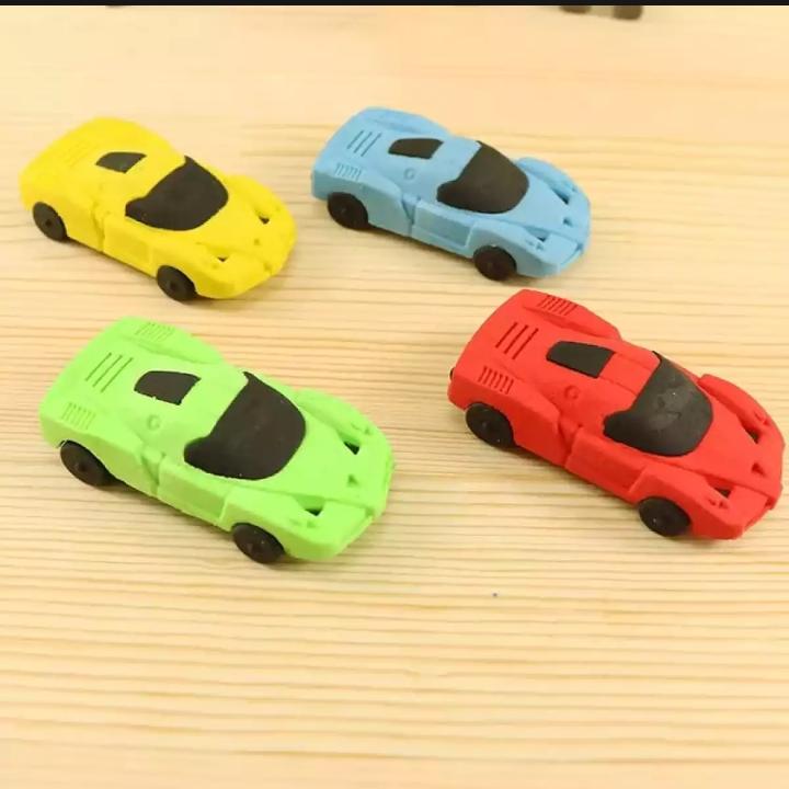 Creative Racing Car Pencil Eraser for Kids School Stationery Eraser - Random Color thumbnail 3