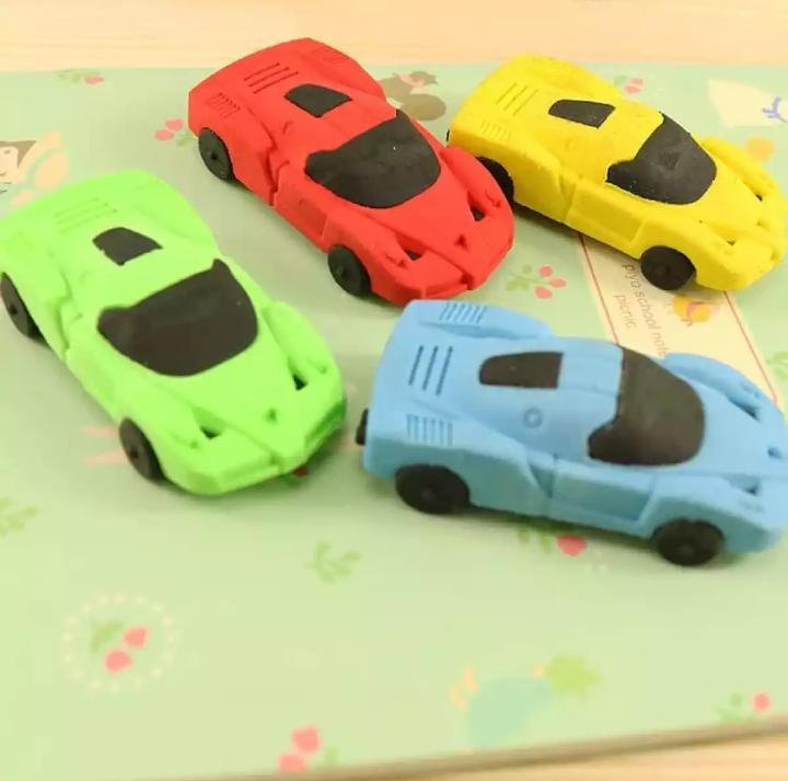 Creative Racing Car Pencil Eraser for Kids School Stationery Eraser - Random Color thumbnail 4
